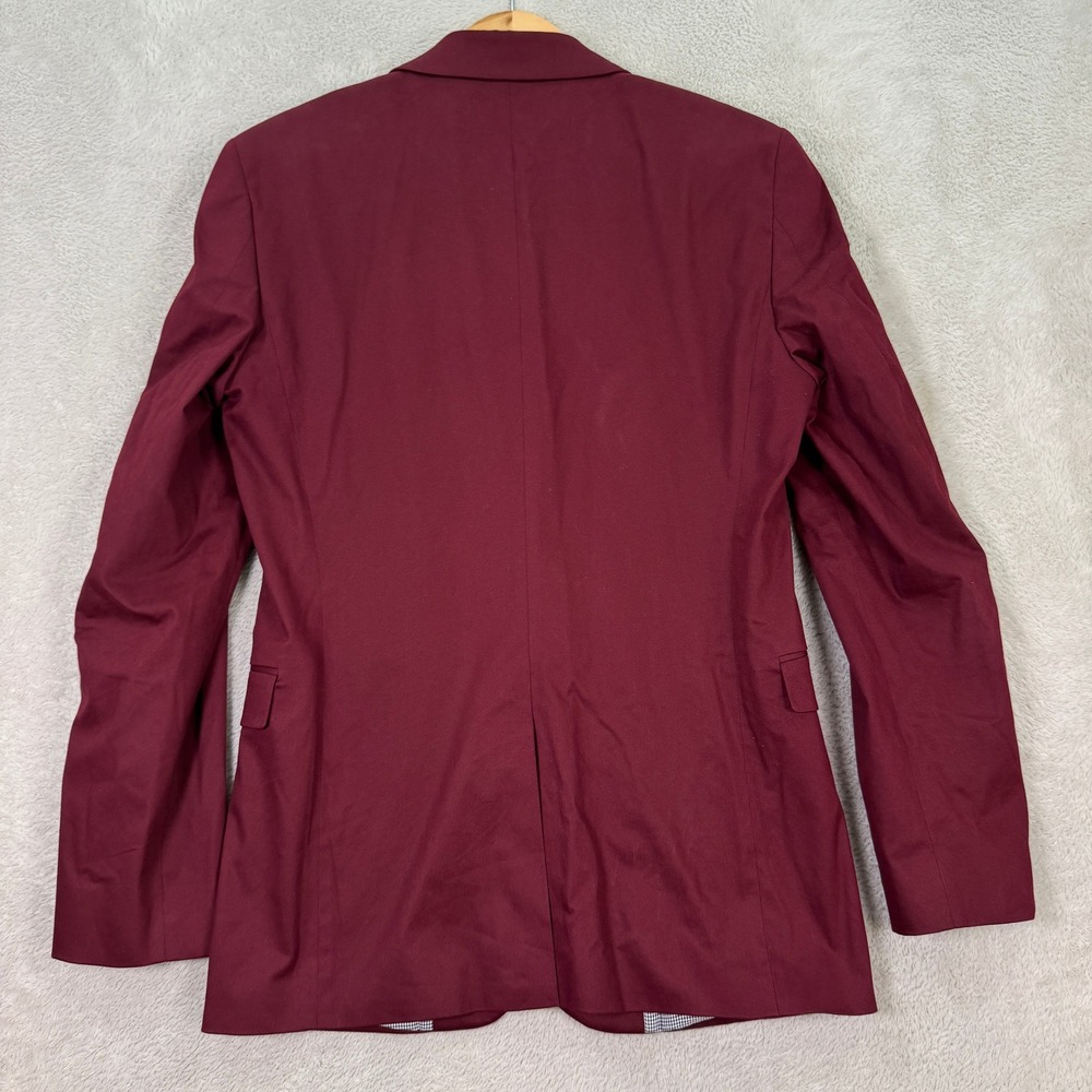 NEW EXPRESS Mens 36R Slim Fit Burgundy Red Blazer Jacket Suit Coat Casual Preppy - Picture 11 of 13